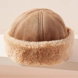 NWT Anthropologie Suede Sherpa beanie